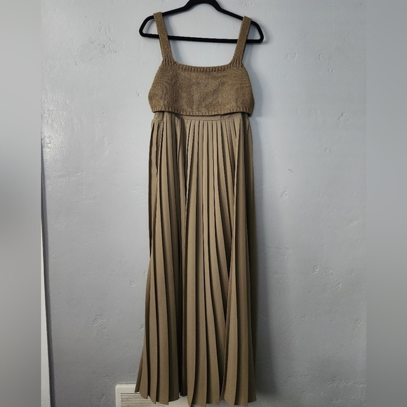 Anthropologie Mare Mare Pleated Maxi Twofer Dress Medium - Picture 2 of 11